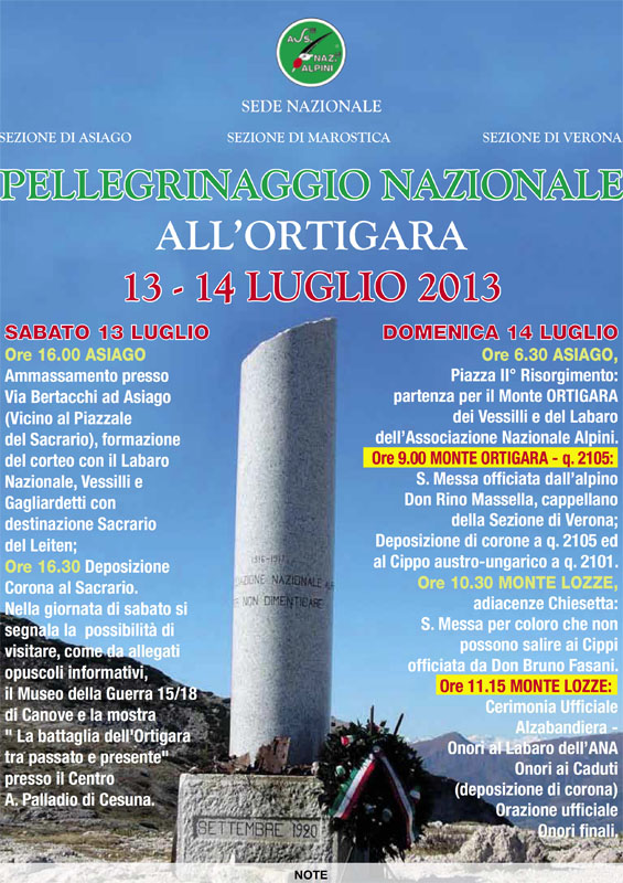 Programma Ortigara 2013 800